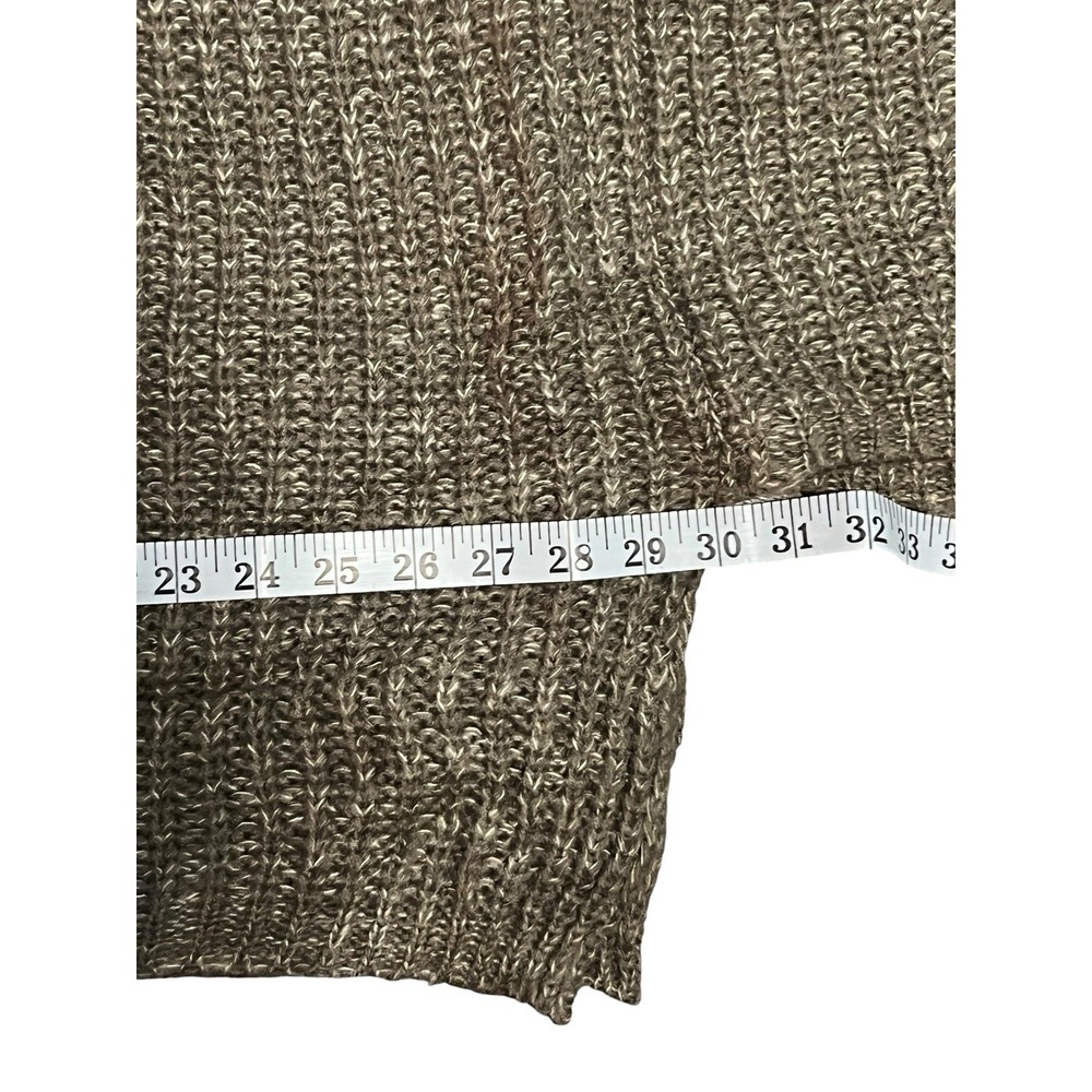 Knox Rose size XXL two tone brown patchwork cable knit cowl neck kimono sweater - Picture 7 of 8